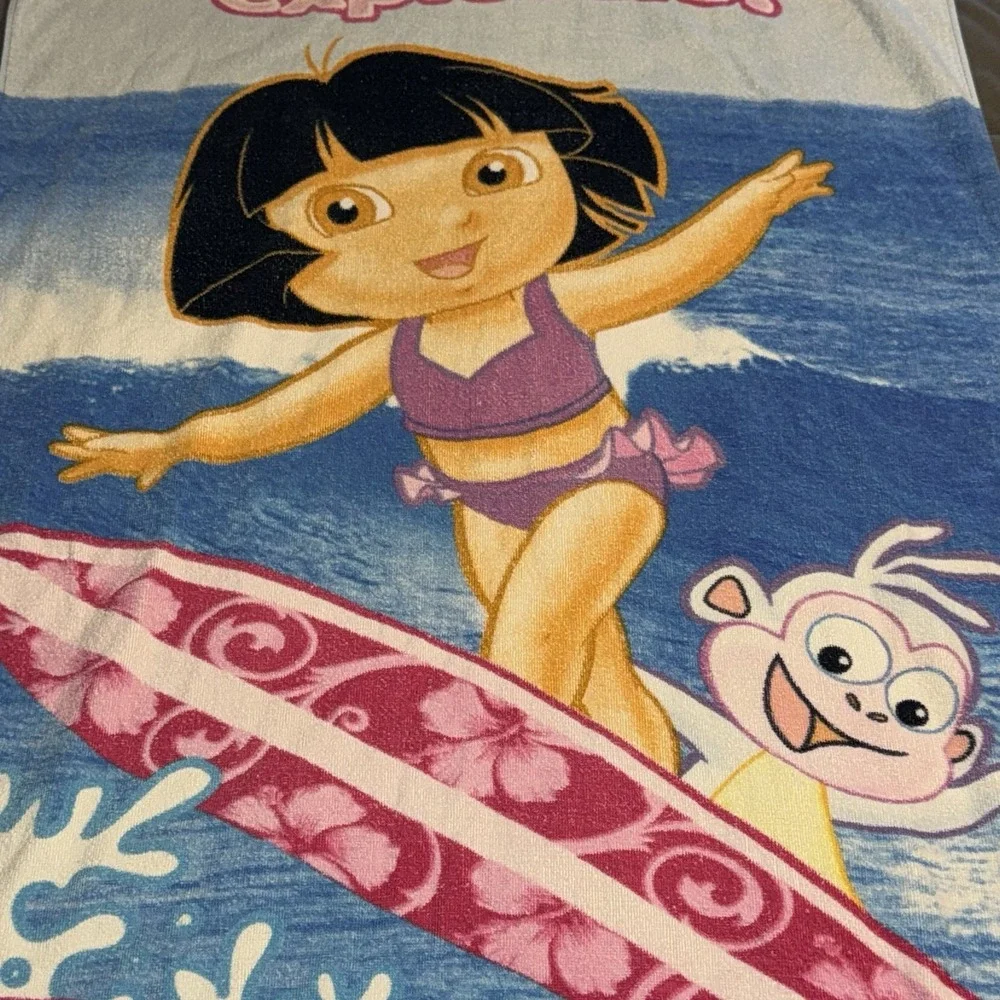 Vintage Dora the Explorer Beach Towel‎ Nick JR Kids 55x29 Surf Explorers